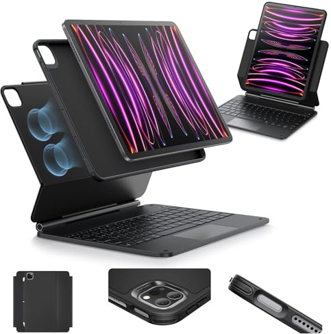 ESR für iPad Pro 12.9 Hülle mit Tastatur, Multi-Modus Magnetständer