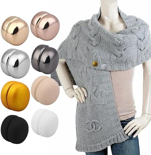 8 Paare Hijab Magnetische Pins,Magnetischer Hijab Clip,Magnetbroschen Handelt Keine Lochstifte,Vielseitig Einsetzbar Runde Hijab,Für Muslimischen Scha Hijab Cardigan Schals Kleidung
