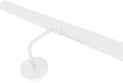 INOXLM - Pasamanos 42,4 mm de acero pintado blanco | Pasamanos de acero fabricado en Italia color blanco | Pasamanos de bricolaje marrón | Pasamanos escalera interior | Escalera exterior (240 cm,