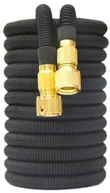 Gartenschlauch Wasser erweiterbarer Bewässerungsschlauch Hochdruck-Autowaschanlage erweiterbares Gartenschlauchrohr (Color : Svart, Size : 100FT-30M Extended)