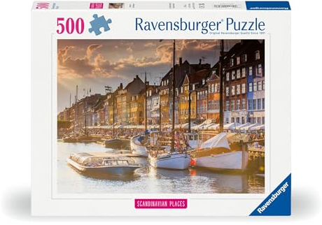 Ravensburger Puzzle 12000846 - Scandinavian Places, Sonnenuntergang in Kopenhagen - 500 Teile Puzzle für Erwachsene und Kinder ab 12 Jahren, Stadt-Puzzle Kopenhagen