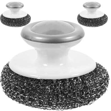 Luxshiny 3stücke Teiliges Stahlwolle Küchenschwämme Mit Griff Effektive Geschirr Und Pfannenreinigung Ergonomisches Design rutschfest Für Töpfe Und Geschirr Geeignet