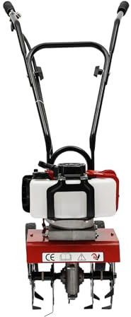 LANNADD Fresa da giardino a benzina, 1,9 kw, 2 tempi, mini motozappa, a benzina, a 2 tempi, adatta per aziende agricole, giardini, frutteti