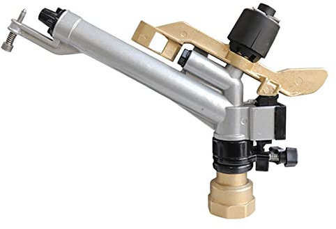 HPTHLY Impulsregner aus Metall, 1,5-Zoll-Bewässerungsspray, mit Ersatzdüse, 19–29 m Wasserreichweite, Einstellbarer 360°-Rotations-Prallregner, für die Bewässerung großflächiger Rasenflächen