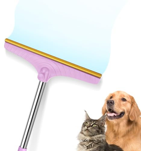 B-Land Carpet Rake for Pet Hair Removal, Reusable Pet Hair Removal Tool Cat Dog Hair Remover with 60” Long Adjustable Handle, Carpet Brush Carpet Scraper Pet Hair Remover Broom (Purple)