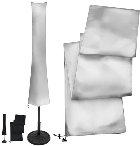 KHP Professional Premium Schutzhülle für Sonnenschirm aus extra stabilem Stoff in 5 Längen | Extrem reißfeste & wetterfeste Schirm-Hülle mit langem Reißverschluss & Kordelzug | UV-beständige Abdeckung