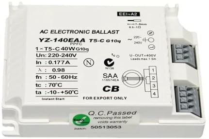 FANNIXI reattore elettronico Lampada Fluorescente Elettronica YZ-140EAA 40W AC 220-240V for Lampada ad Anello T5 Reattore Standard