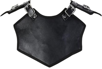 Mittelalter Gorget Renaissance Brustpanzer Stilvoller Hals Leder Söldner Ritter Bogenschütze Rüstung Weste Rüstung Party Kostüm, Schwarz, Einheitsgröße
