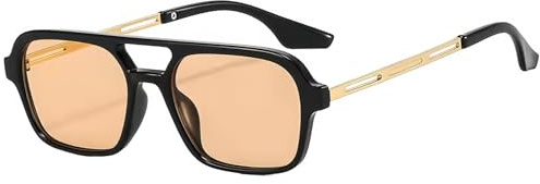 JCTAIFOO Vintage 70s Quadratische Sonnenbrille für Herren Damen Trendy Retro Rectangle Small Shades Cool Niedliche Mode Brille