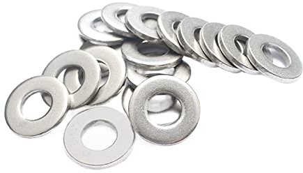 CHAASDEOM Rótulos de Acero Inoxidable Arandela de Acero Inoxidable con Junta de 50 Uds. Arandela Plana Gruesa arandela de Metal(M1.6x4x0.25)