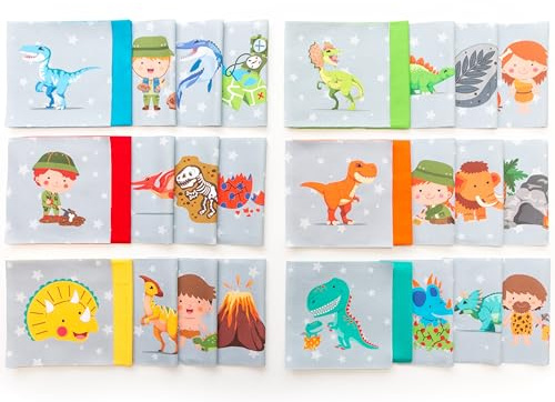 Lalikul stoffe Dinosaurier. Baumwolle Patchwork stoffepaket zum nähen. 42 verschiedene Motive. Ideal für Steppdecken, Decken und Spionage-Spiele für Kinder. Kleine Quadrate 12,7x12,7 zm.