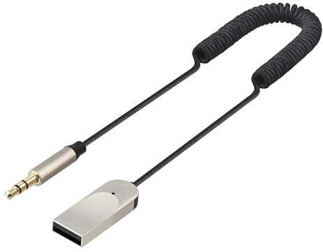 Boannice Adaptateur Bluetooth AUX, Récepteur Bluetooth 5.2, Adaptateur Audio sans Fil, Appels Mains Libres, Faible Latence, pour Autoradio, Haut-parleurs, Alimenté par Port USB