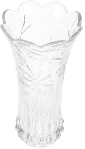 GRIRIW Jarrón De Cristal Transparente Decorativo para Flores para Oficina y Hogar Moderno Boca Pulida y Diseño Elegante para Arreglos Hidroponicos y Exhibiciones