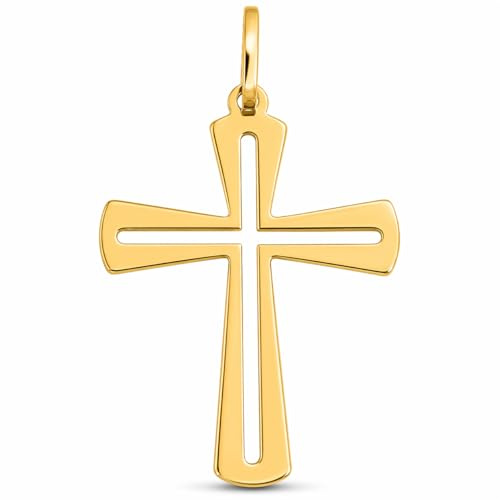 Rodium - Goldene Anhänger, 14 Karat (585) Goldenes Kreuz, Charms für Halskette, Kettenanhänger für Goldschmuck