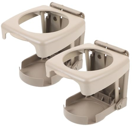 SOLUSTRE 2 Piezas Portavasos De Coche Posavasos para Coche Porta Bebidas para e Portavasos Extensible para e Plegables Inserto del Abs Beige