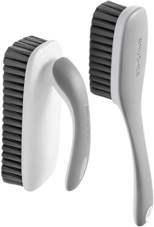 Laundry Stain Scrubber – 2x Shoe Scrubbing Brush | Fabric Cleaning Tool for Clothes, Deep Cleaning Laundry Brushes, Handheld Washer for Shirt Collars and Cuffs, Compact Brush for Garment Care