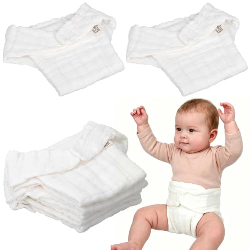 Toyvian 5pcs Newborn Cloth Diapers Reusable Washable Baby Cloth Diaper Pure Cotton Newborn Pants Nappies for 0-3 Months s Size