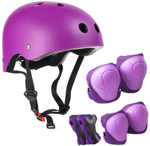 NICEWAT Knieschoner Kinder mit Helm, Schonerset Kinder Helm 3–9 Jahren, Knieschützer Inliner Kind-er Schutzausrüstung Set mit Schutzausrüstung, Knie, Ellenbogen, Für Roller Skate Fahrrad Skateboard