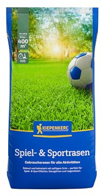 Kiepenkerl Spiel- & Sportrasen 1085238, Rasensaat | Schnellkeimend und robust, robust und strapazierfähig, Saatgut Made in Germany