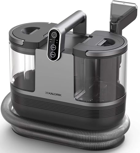 KALORIK Dual-Tank Staubsauger mit Wasserfilter SVC 2000, Digitale Steuerung, 2 Behälter, Grau/Schwarz Waschsauger mit Dampfreinigungfunktion 2in1 SpotCleaner 1700W