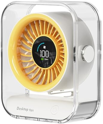 Tidevib Ventilatore USB da tavolo con 100 livelli di velocità, flusso d'aria regolabile, display a LED e inclinazione di 30 gradi, per uso domestico e ufficio