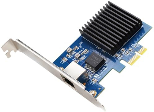 Uikdjgu Tarjeta de Red PCIe Nic de 10 GB con un Solo Puerto RJ45 y Chip RTL8127, Tarjeta de Adquisición de Visión PCI-Express X1 para 10/11.