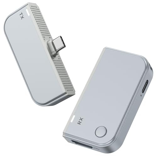 Type-C Wireless HDMI Transmitter and Receiver, 50M, Pixel-perfect, No Network Need Input 1080P@60Hz Output, Plug&Play AV Transmitter for Phone/Tablet/Laptop/PC to Monitor/Projector/Meeting/Teaching