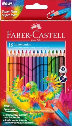 Faber-Castell - Set di matite colorate Ergonomics da 18 pezzi