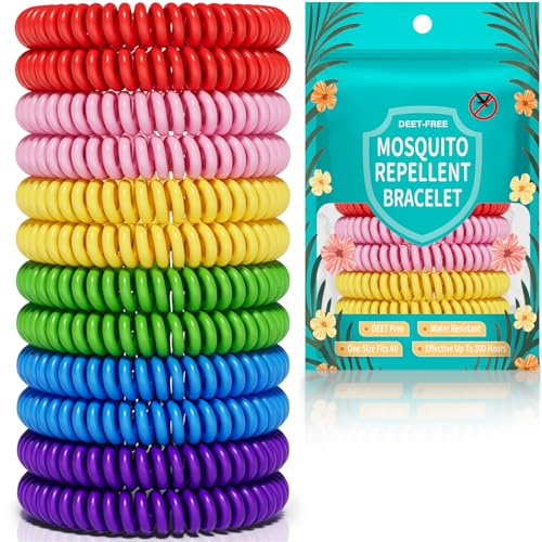 LYUNIT 12PCS Mosquito Repellent Bracelet, Natural DEET-Free
