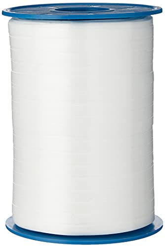 C.E. PATTBERG Geschenkband weiss, 500 Meter Ringelband 5 mm zum Basteln, Dekorieren & Verpacken von Geschenken zu jedem Anlass
