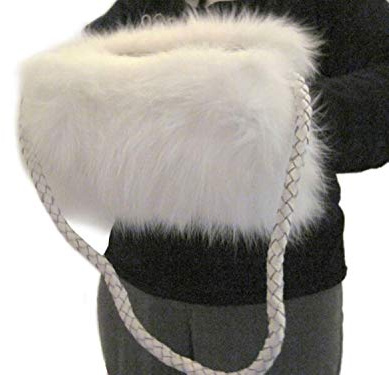 White Fox Compact Muff Purse/Hand Warmer