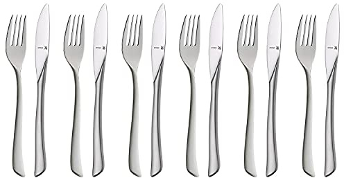 WMF Virginia Dessertbesteck 12teilig, Vorspeisenbesteck für 6 Personen, Frühstücksbesteck, Cromargan protect teilmattiert, kratzbeständig, spülmaschinenfest