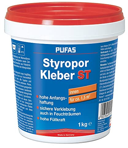 Pufas Styroporkleber und Renoviervlies Kleber - Hartschaumkleber 1kg