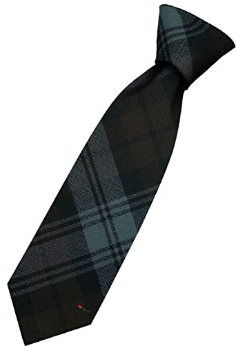 I LUV LTD Herren Wolle Krawatte Gewebt und Hergestellt in Schottland in Black Watch Weathered Tartan