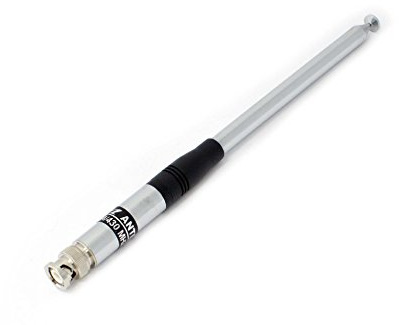vhbw Antenne kompatibel mit Kenwood TK-2107, TK-3107, TK-2260, TK-278 Funkgerät - Ausziehbar, 23,3 cm - 120 cm, BNC Stecker Silber