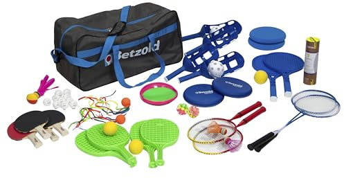 Betzold - Rückschlagspiele-Set mit Bigbag - Pausenhof-Spiele, Tennis, Badminton, Ballspiele