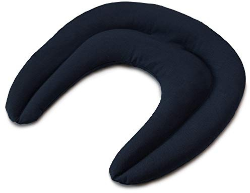 Rapssamen Nackenhörnchen mit Kammern dunkelblau - Rapssamenkissen - Nackenkissen - Wärmekissen für Nacken
