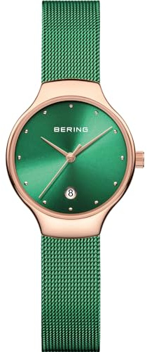 Bering Damen Quarz Uhr | Armbanduhr 26 mm Edelstahlgehäuse und Zifferblatt | Milanaisearmband | Saphierglas | 3 ATM | 13326
