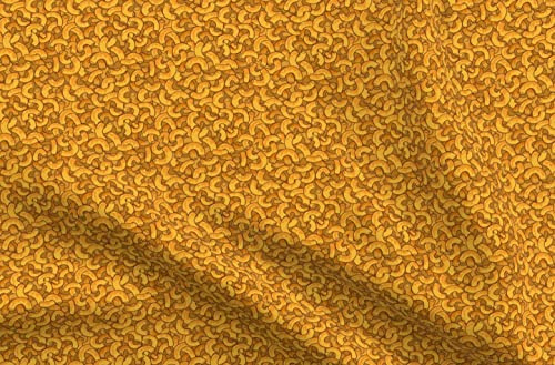 Spoonflower Fabric - Macaroni and Cheese, Food, Fun, Orange, Kitchen, Pasta, Noodle, Printed on Petal Signature Cotton Fabric Fat Quarter - Sewing Quilting Apparel Crafts Decor