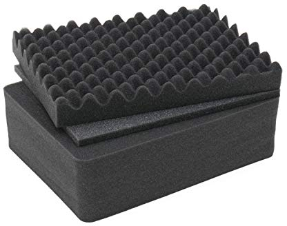 HMF ODR100 Koffereinlagen mit Rasterschaumstoff für Outdoor-Fotokoffer | 3er Set | 31 x 23 cm