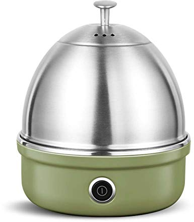LJXiioo Stainless Steel Electric Egg Cooker with Auto Shut Off Up to 7 Eggs, Buzzer and Stainless Steel Tray for Soft, Medium, Hard Boiled, Poached, Custard,C