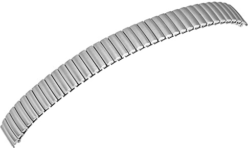 Excellanc-Uhrenarmband Ersatz Zugarmband aus Edelstahl Stegbreite 10-18 mm Zugband (Stegbreite: 16 mm, silberfarbig matt)
