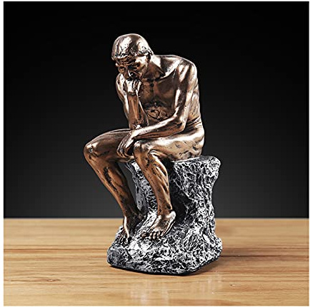 Siunwdiy Souvenirs von Frankreich Rodin Der Denker Statue10 Zoll -Resin Kunstskulptur Auguste Rodin Statue Skulpturen Wohnkultur Kunsthandwerk Geschenke,Copper,14 x 10.5X 24.5 cm