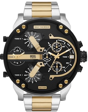 Diesel Mr. Daddy 2.0 Herrenuhr mit übergroßem Chronographen-Zifferblatt und Edelstahl-, Silikon- oder Lederband