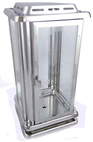 designgrab Lampe funéraire Royal en acier inoxydable, verres en verre transparent.