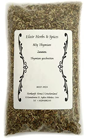 80 g grekisk timjan av Elixir örter & kryddor på Kreta, fina kryddor och örter (80 g timjan #11)
