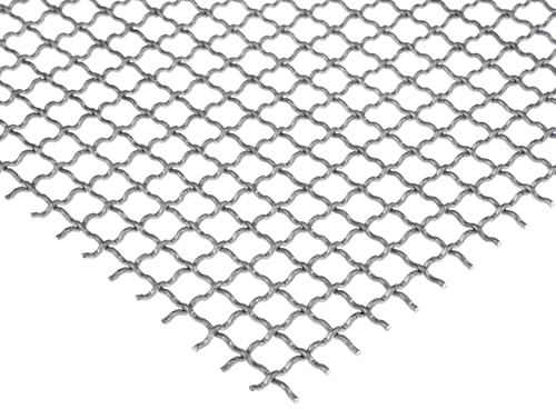 Stahl blank Wellengitter 10 x 10 mm Maschenweite Stahl 2 mm Drahtstärke Gitter Drahtgitter Wellgitter Zuschnitt nach Maß (1000 mm, 550 mm)