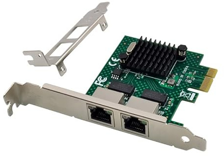 Allowish Tarjeta de red de servidor Gigabit PCI-E X1 2 puertos RJ45 Lan tarjeta 1000Mbps compatible con WOL PXE VLAN Broadcom BCM5718 chipset