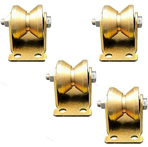 BOCbco Stahlrolle Mit V-Nut, Starre Schwerlasträder, Richtungslaufrolle, Feste Lenkrollen, Für Industriemaschinen, Winkeleisen Für Schiebetüren, Schiebetür, Doppellager/60Mm/2.5In