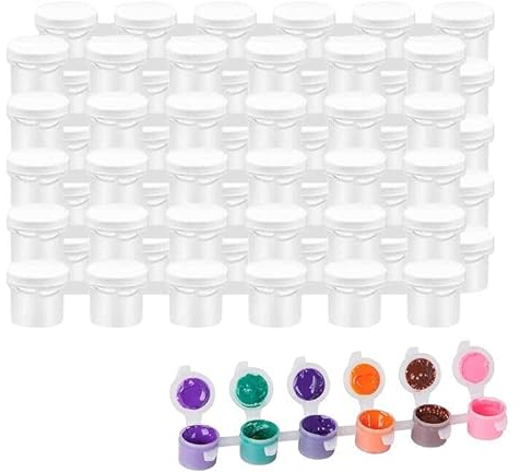 Vasi di Vernice Vuoti,Mini Barattolo di Vernice,Strisce di Vernice Vuote,Vuote per Vasi di Vernice,Mini Vasi per Pittura con Coperchi,60 Vasi Barattoli di Vernice,Mini Vasi per Pittura Contenitori